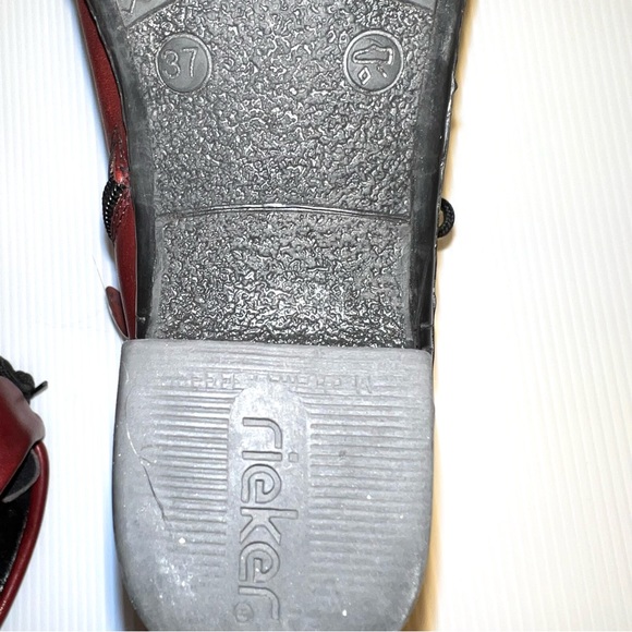 Rieker Women’s Antistress Red Leather Ankle Booties. Sz 6/37EU - Picture 4 of 14